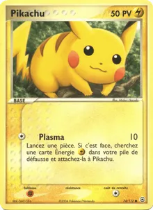 Pikachu 74/112 — EX Rouge Feu & Vert Feuille