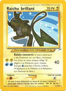 Raichu brillant 111/105 — Neo Destiny